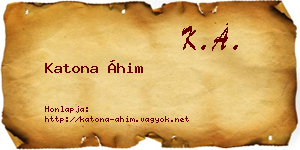 Katona Áhim névjegykártya